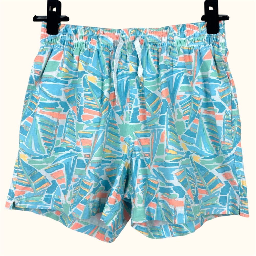Chubbies Sailboat Print Swim Shorts Medium 5” Inseam Lined Drawstring Nautical